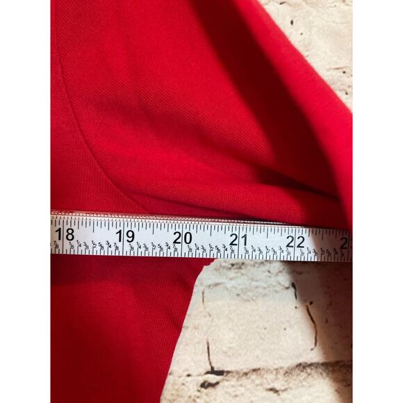 Quacker Factory Top Womens Medium Tunic Red Nautical Beachy Beaded Embroidered - Picture 11 of 16